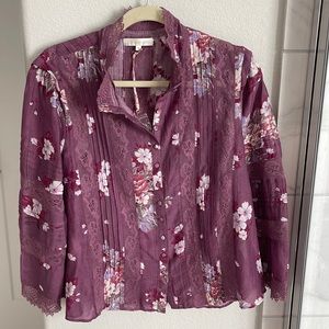 LoveShackFancy cotton/silk mix top size M on label, fits more like a Large